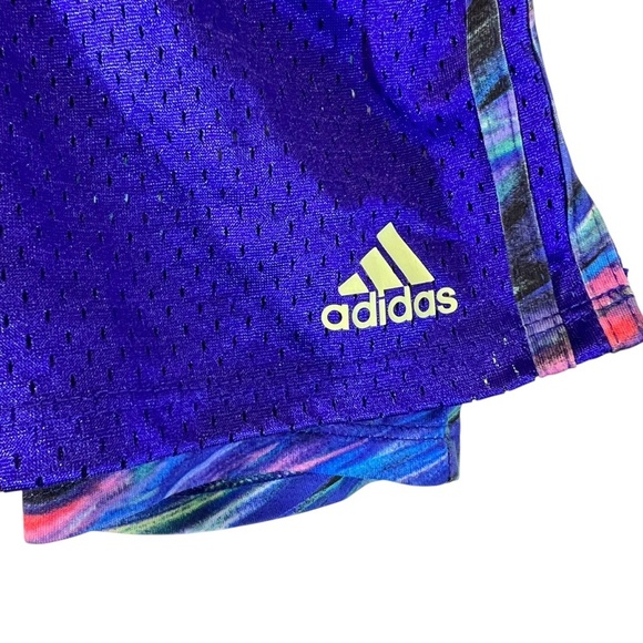 Adidas Toddler Mesh Shorts 24M Tie Dye Striped Legging Lined Elastic Waist Sport - Picture 4 of 6